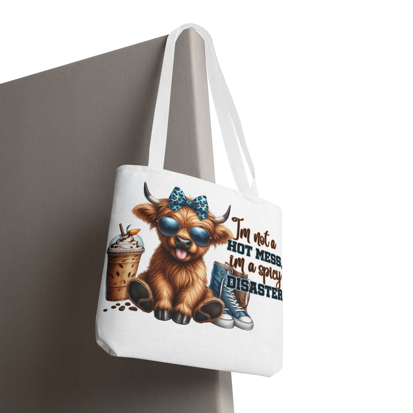 Bolsa de tela Highland Cow: «No soy un desastre picante, soy un desastre picante».