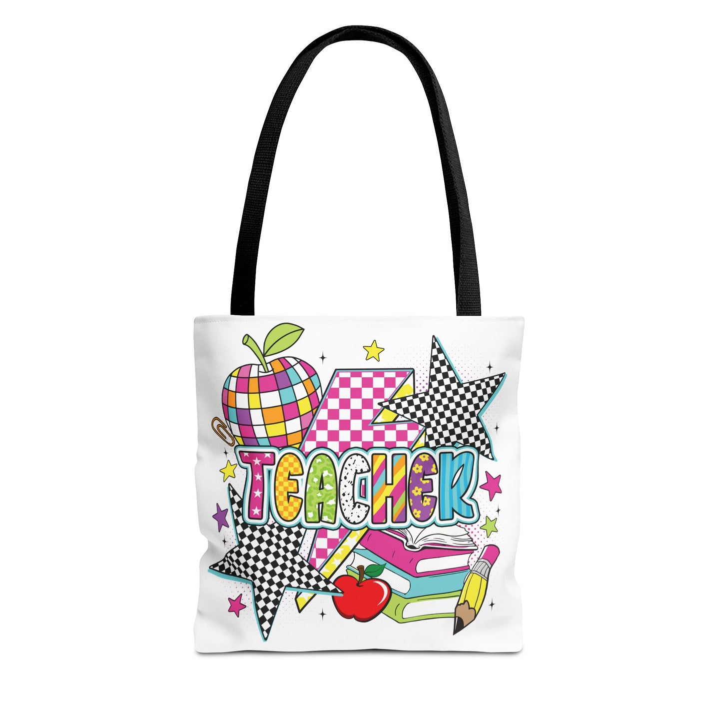 🌟 Bright Teacher Stars Tote – Bold Style for the Best in Class 🍎
