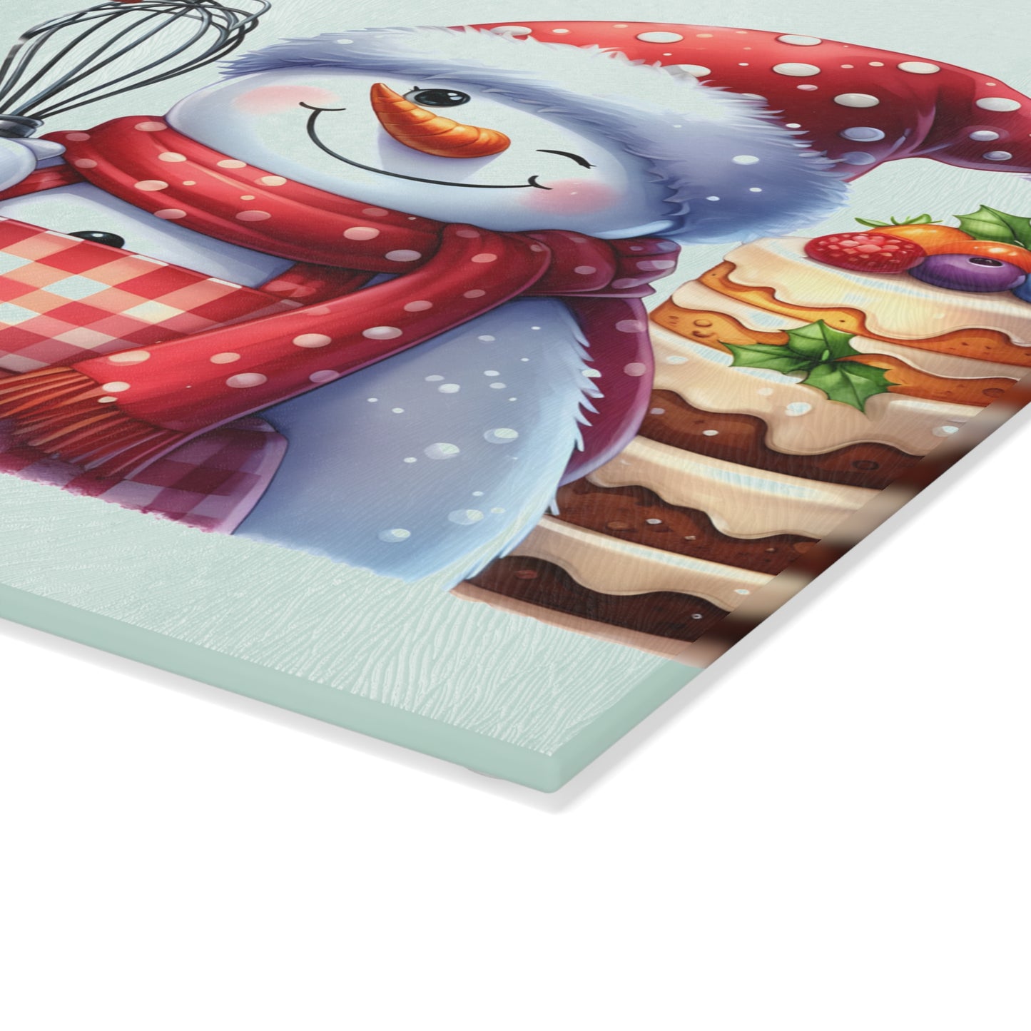 Tabla de cortar con diseño de muñeco de nieve para la cocina: un encanto festivo y escarchado para los reposteros navideños