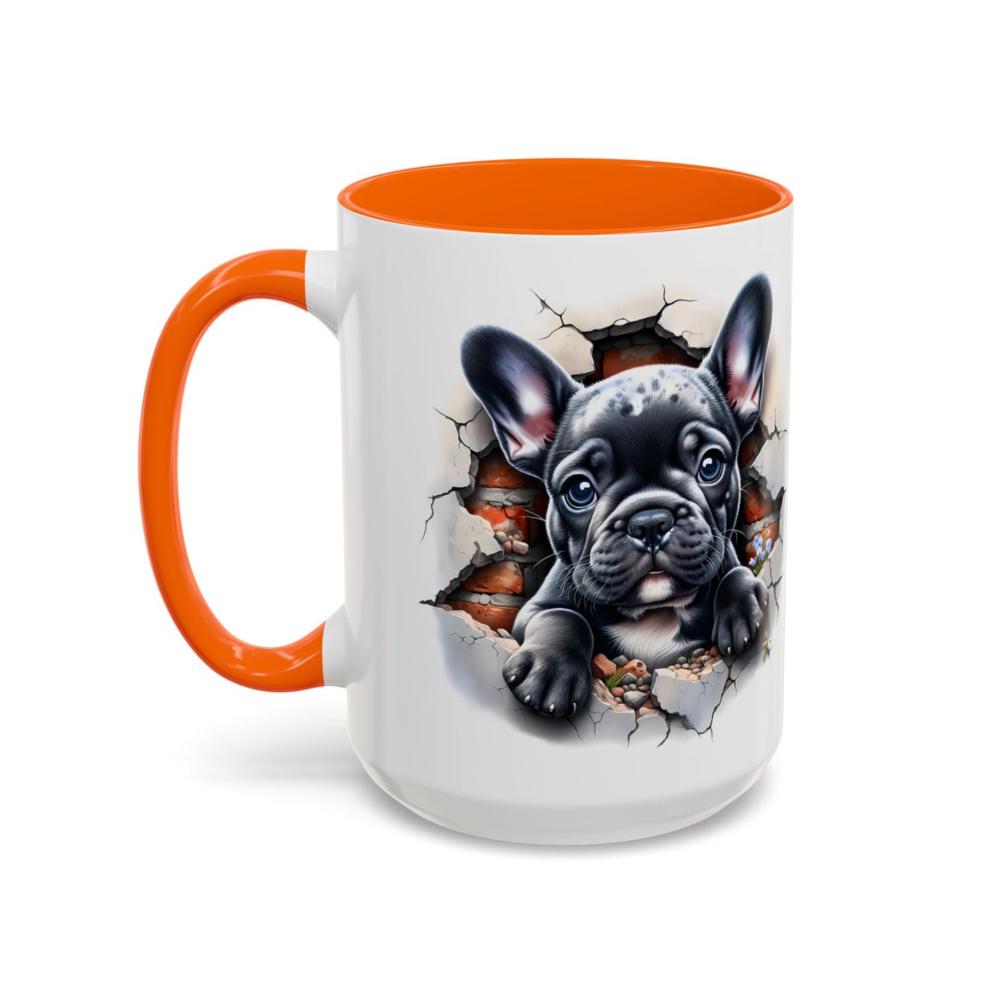 🐾🖤 Black French Bulldog Puppy Accent Mug – Cute Peek-Through Cup for Dog Lovers ☕✨