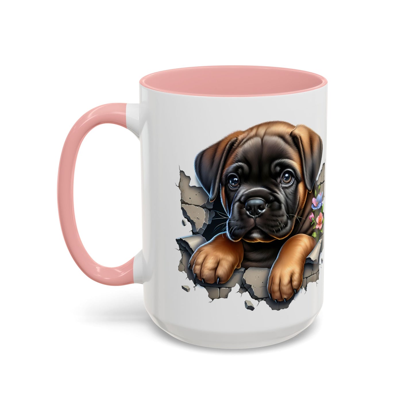 🧡 Boxer Puppy Accent Mug – Adorable Peek-Through Cup for Dog Lovers