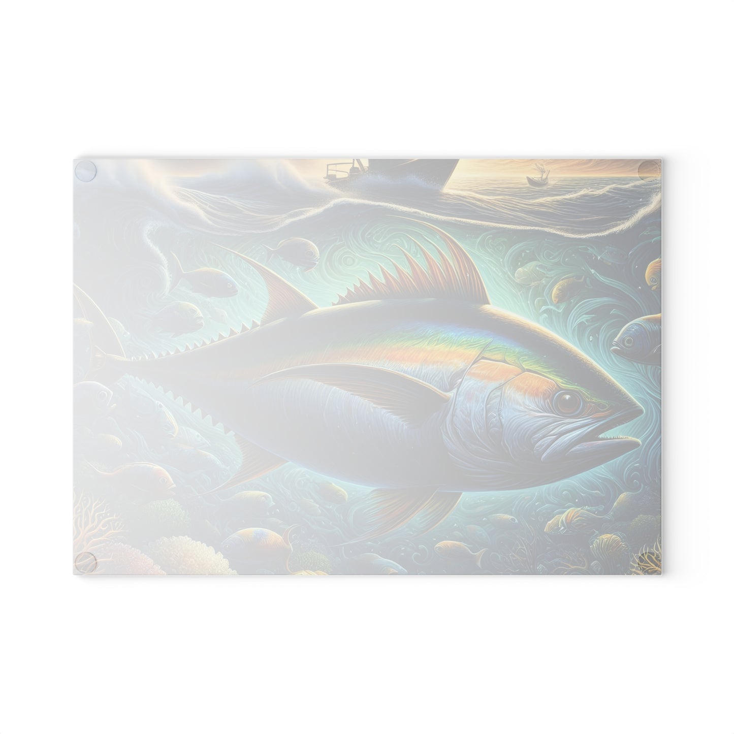 🐟🌊 Yellowfin Tuna Ocean Vibes Cutting Board – Coastal Elegance for Your Kitchen 🎣