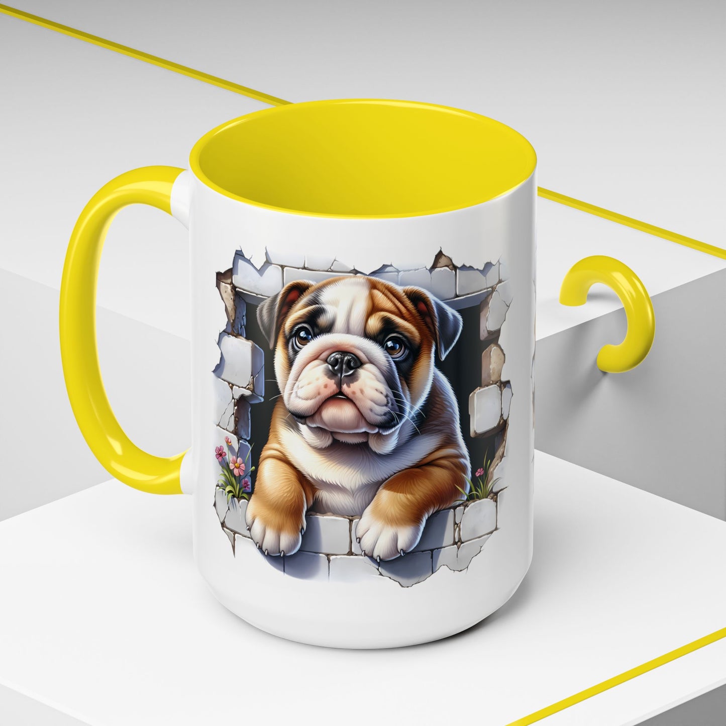 🐶☕ English Bulldog Puppy Accent Mug – Adorable Breakthrough Pup Design ✨rs (11/15oz)
