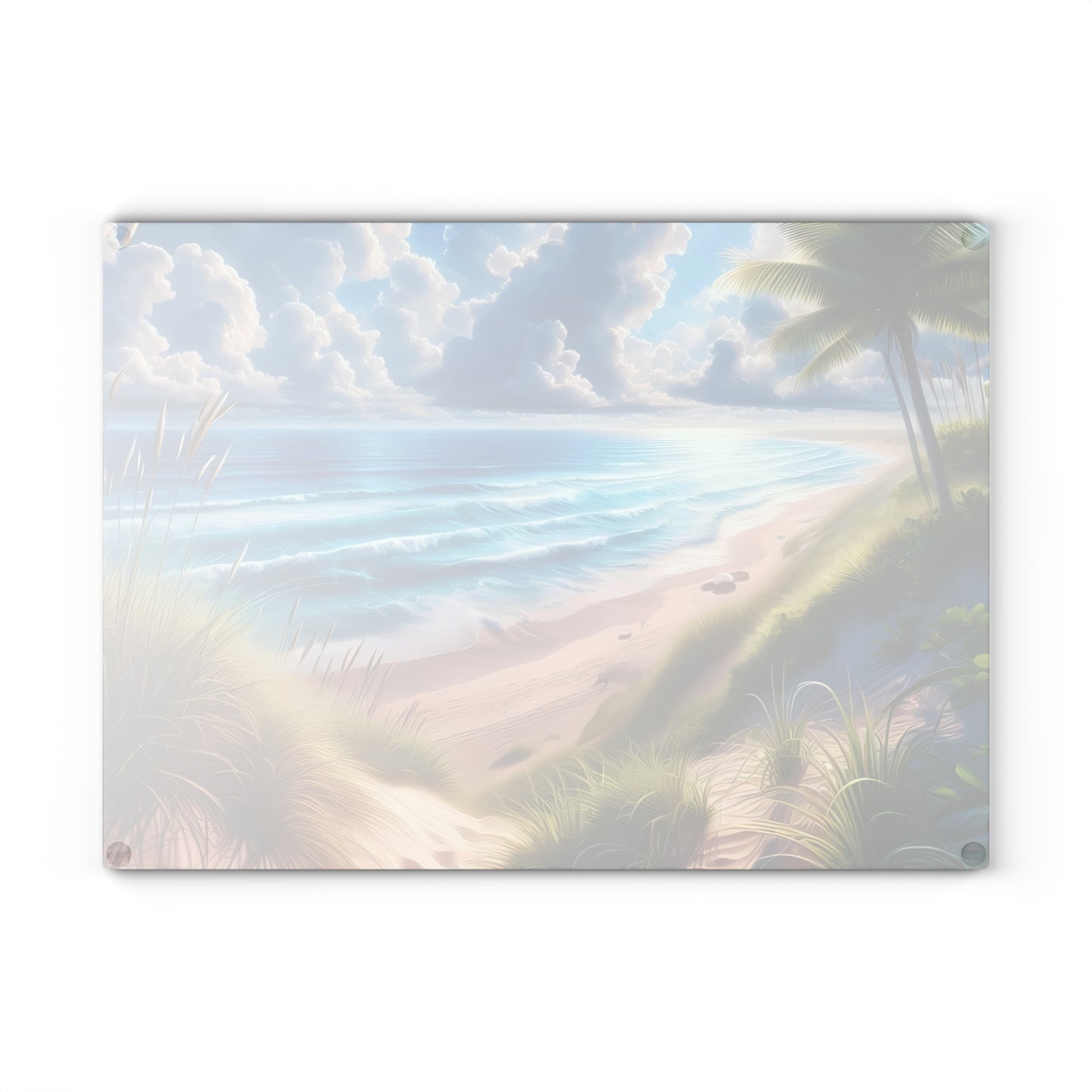 Tabla de cortar de vidrio con escena de playa, regalo para amantes de la playa, regalo de boda, regalo de fiesta de compromiso, regalo de cocina para recién casados, regalo de inauguración de la casa