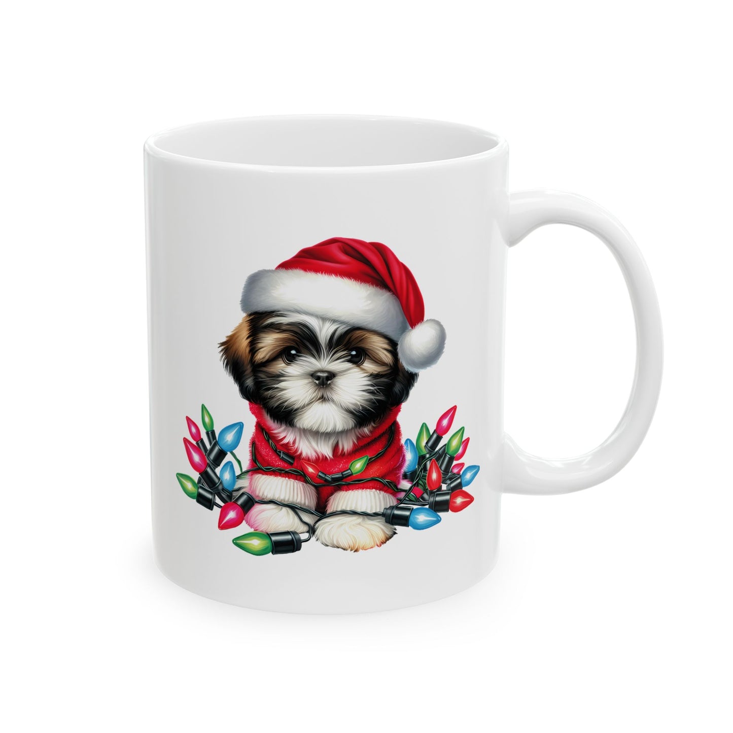 🎅 Shih Tzu Christmas Lights Mug – Sweet Holiday Sips with a Festive Pup 🐾