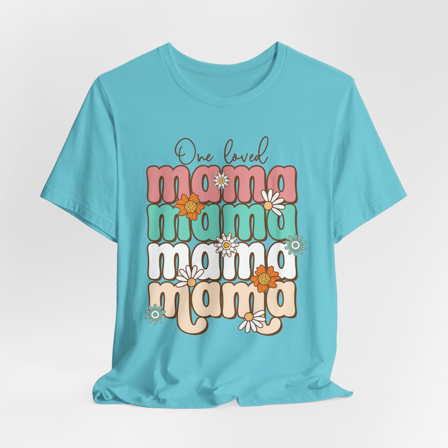 👕 Mama, Mama, Mama, Mama Boho-Style T-Shirt – Joyful Chaos of Motherhood 🌿
