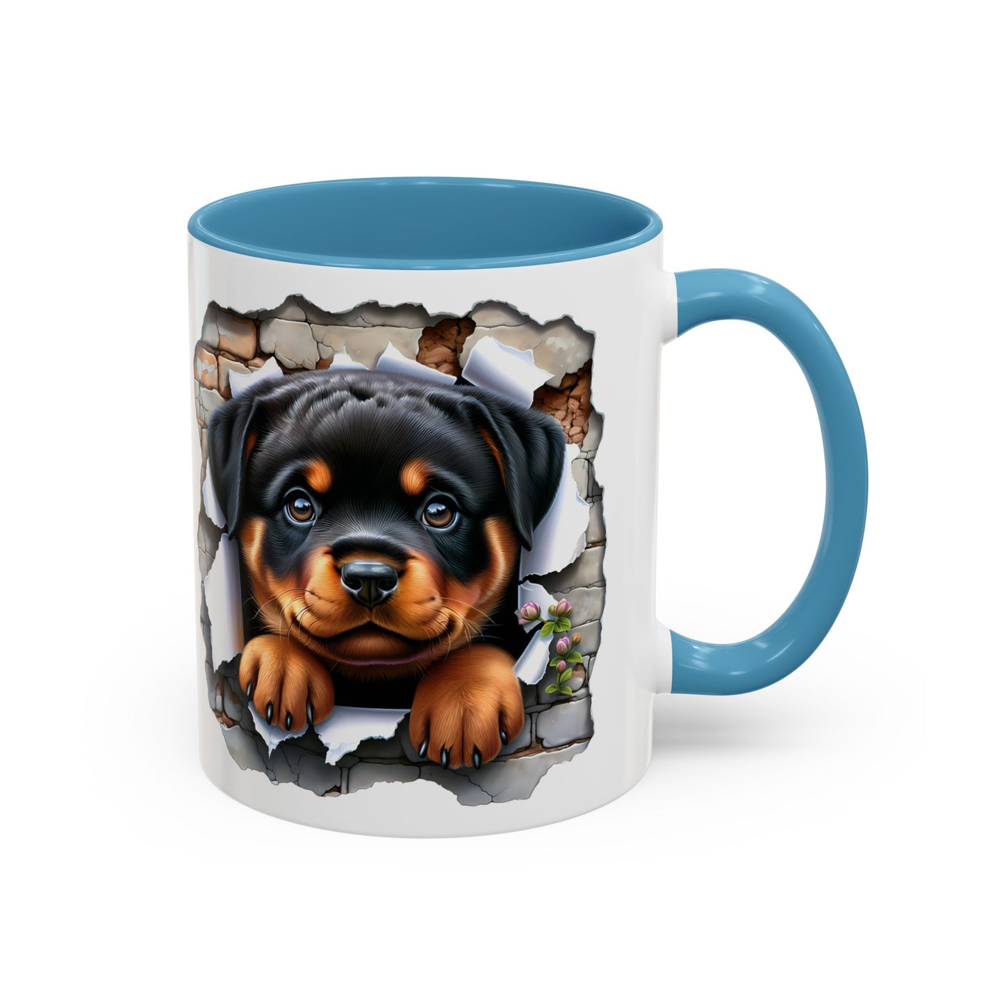 🐾☕ Rottweiler Puppy Accent Mug – Sweet Breakthrough Pup Design ✨