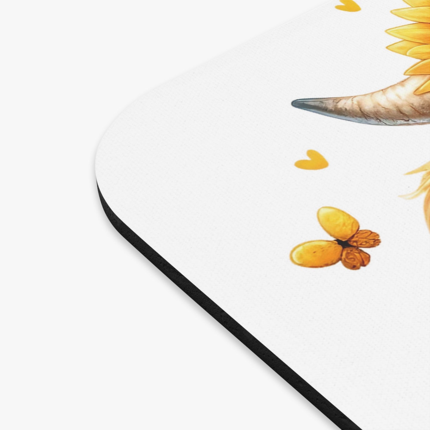 🖱️🌻🐮 Highland Calf Sunflower Crown Mouse Pad – Sunny Country Charm for Your Desk
