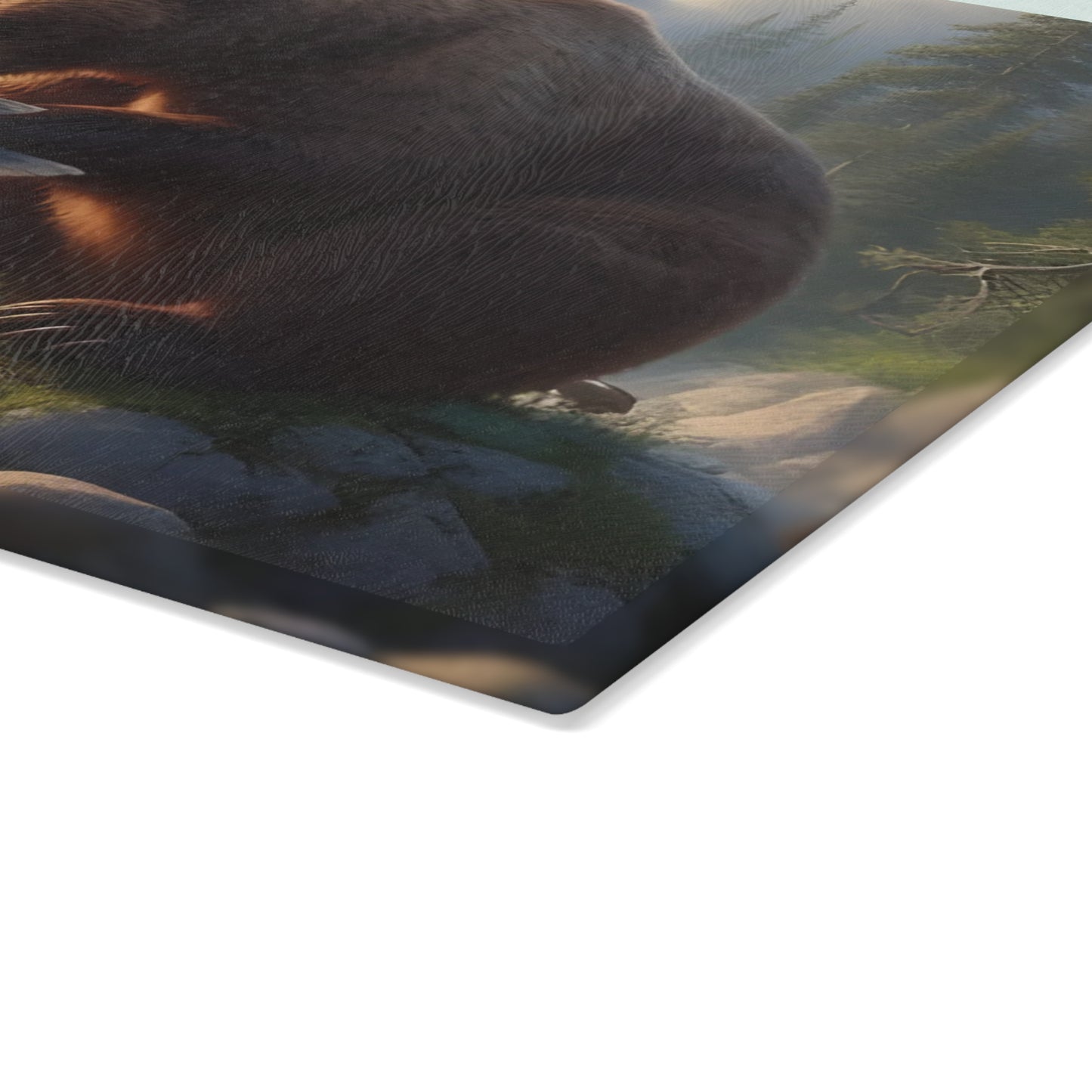 🐻🌲 Bear & Salmon River Cutting Board – Nature’s Wild Elegance for Your Kitchen 🌲🐻