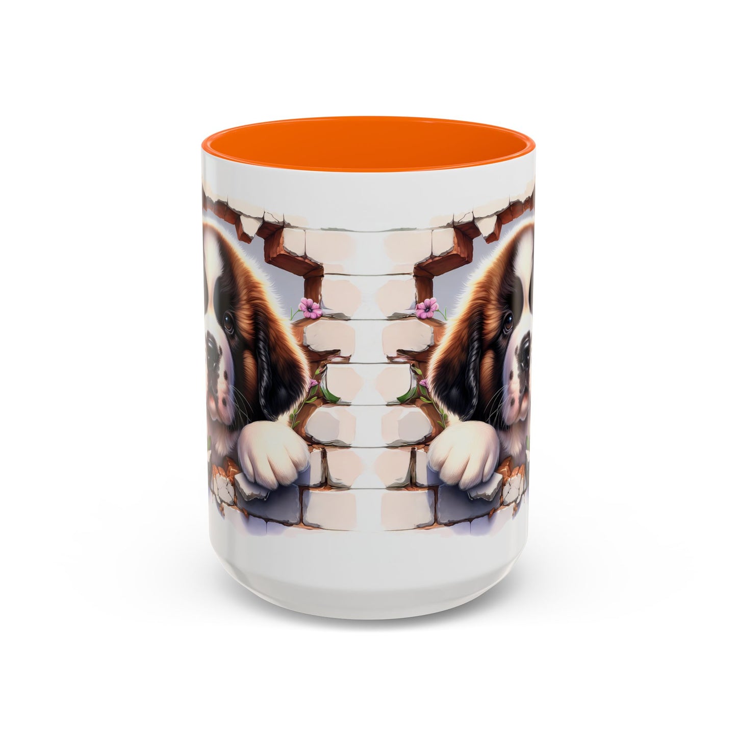 🐾☕ St. Bernard Puppy Peek Accent Mug – Gentle Giant Pup Lover Gift ✨❤️