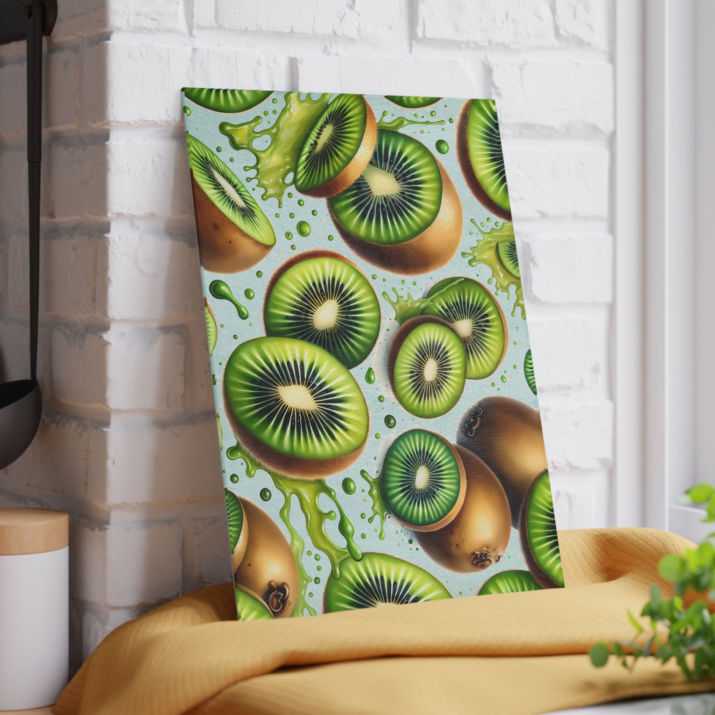 Tabla de cortar Kiwi Splash: Delicias verdes y picantes para tu cocina