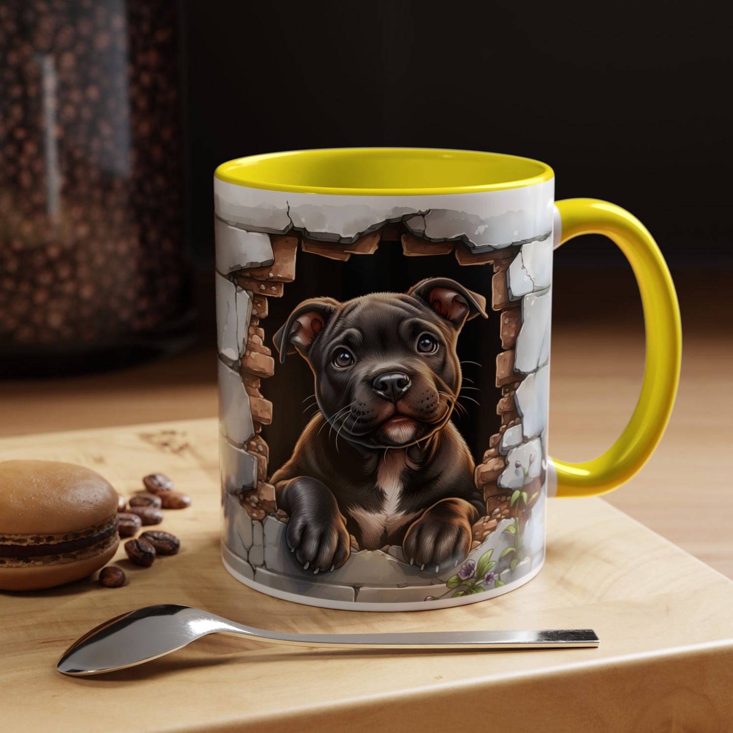 🐶☕ Pit Bull Puppy Accent Mug – Cute Breakthrough Pup Design ✨