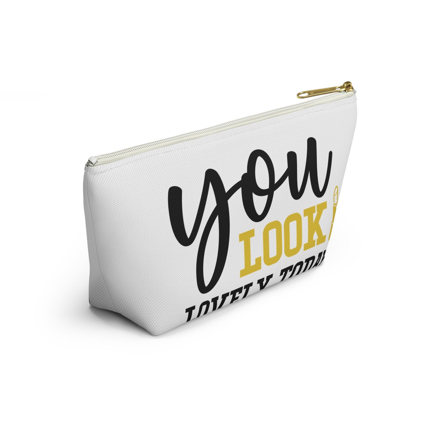 Accessory Pouch – "You Look Lovely Today" Yellow Makeup Bag