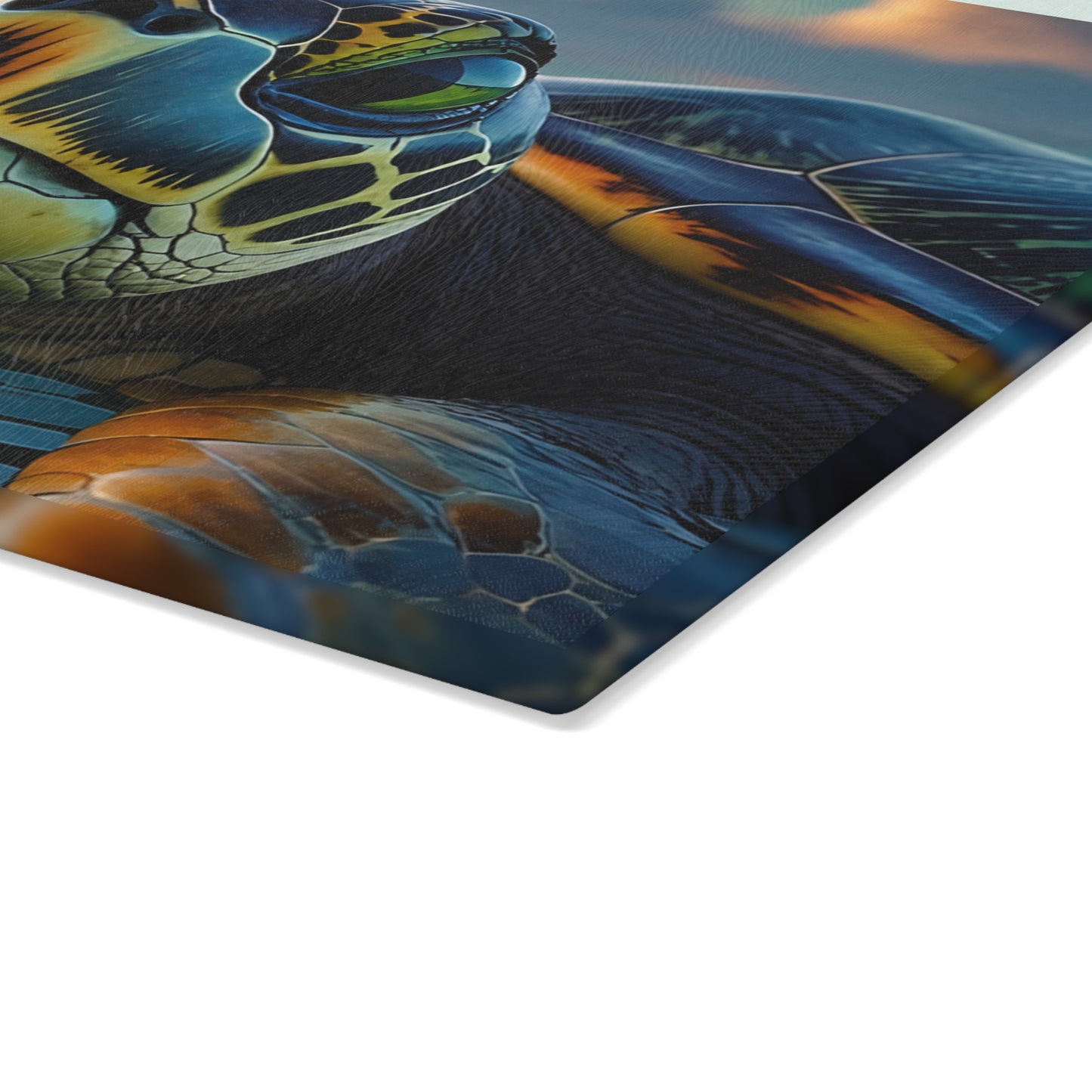 Sea Turtle Glass Cutting Board | Coastal Ocean Vibes Kitchen Decor