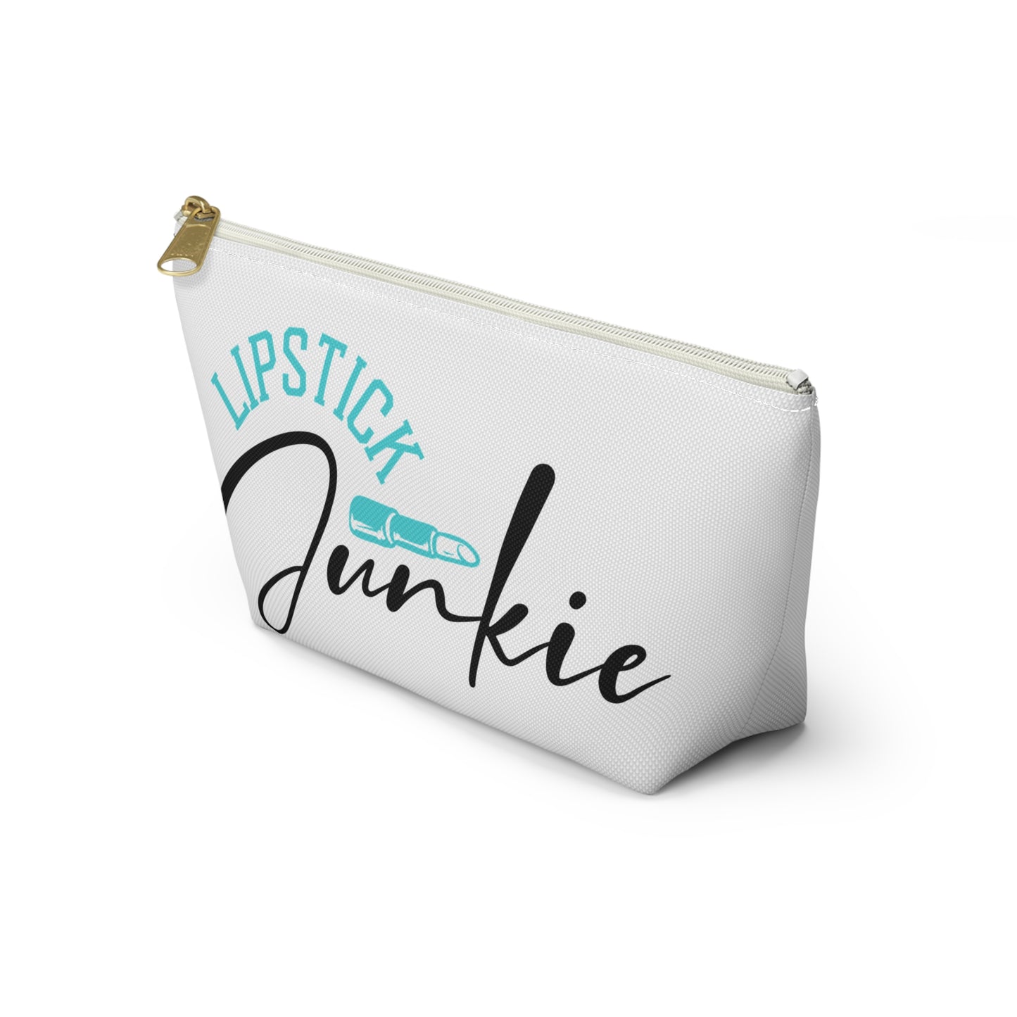 Accessory Pouch – "Lipstick Junkie" Teal Makeup Bag