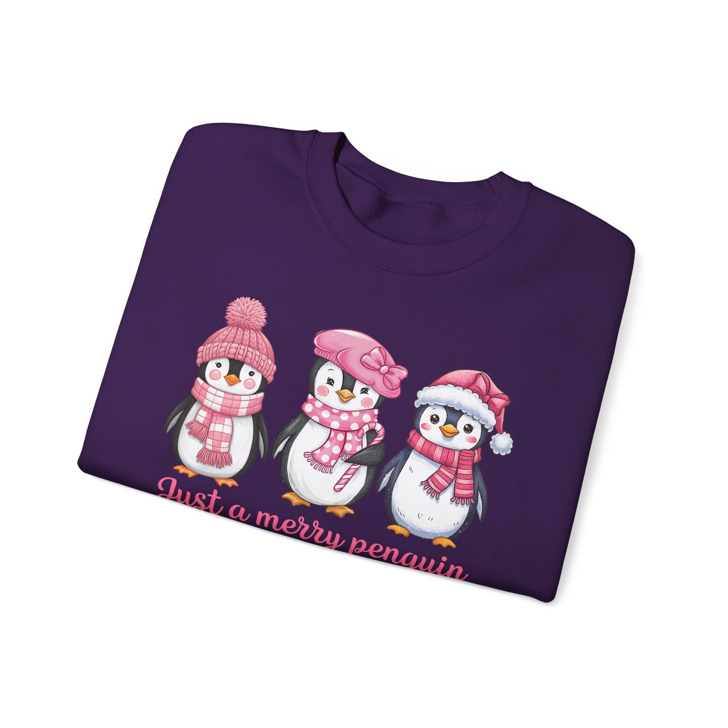 🐧✨ Just a Merry Penguin Sweatshirt – Cute Winter Friends in Pink ❄️💖