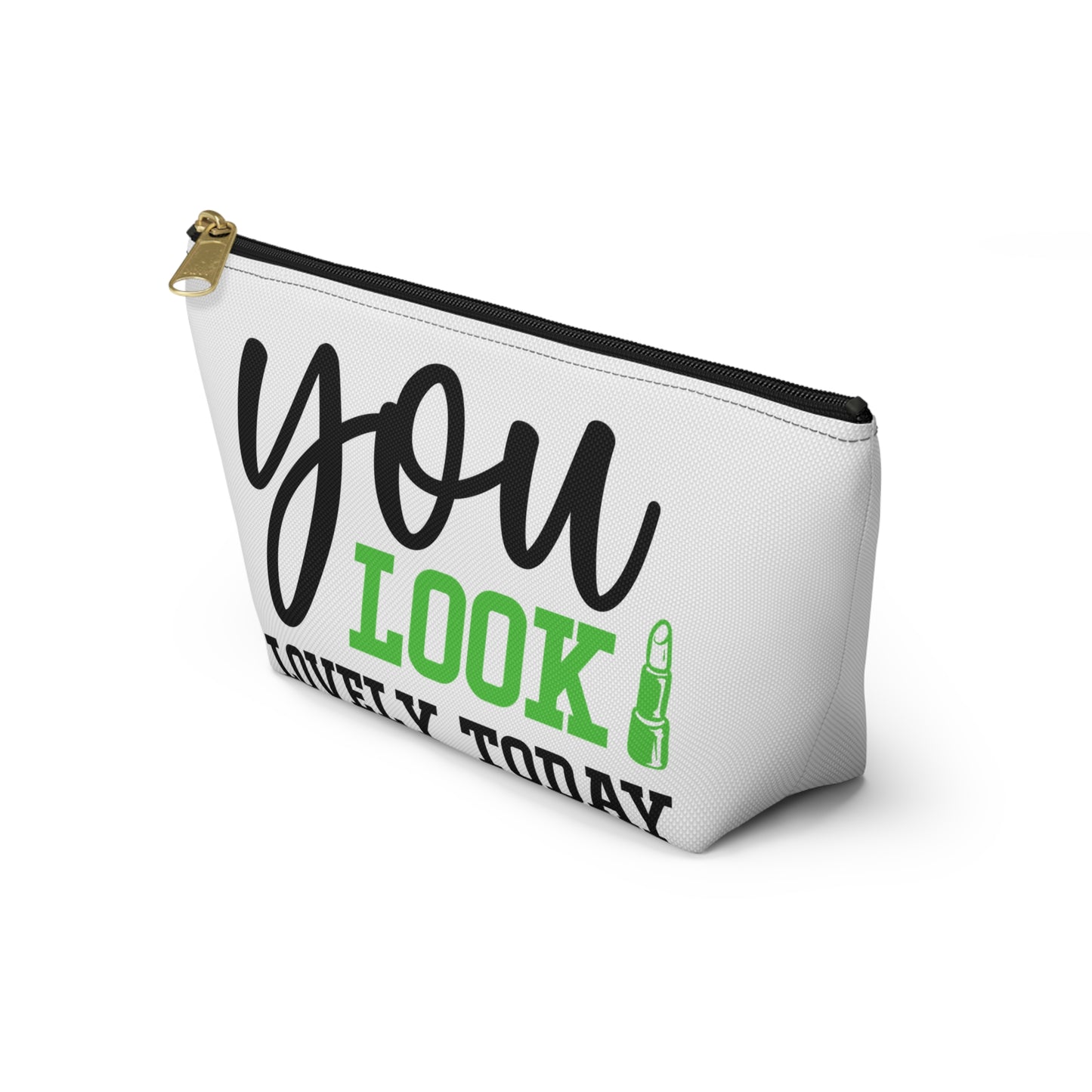 Accessory Pouch – "You Look Lovely Today" Green Makeup Bag