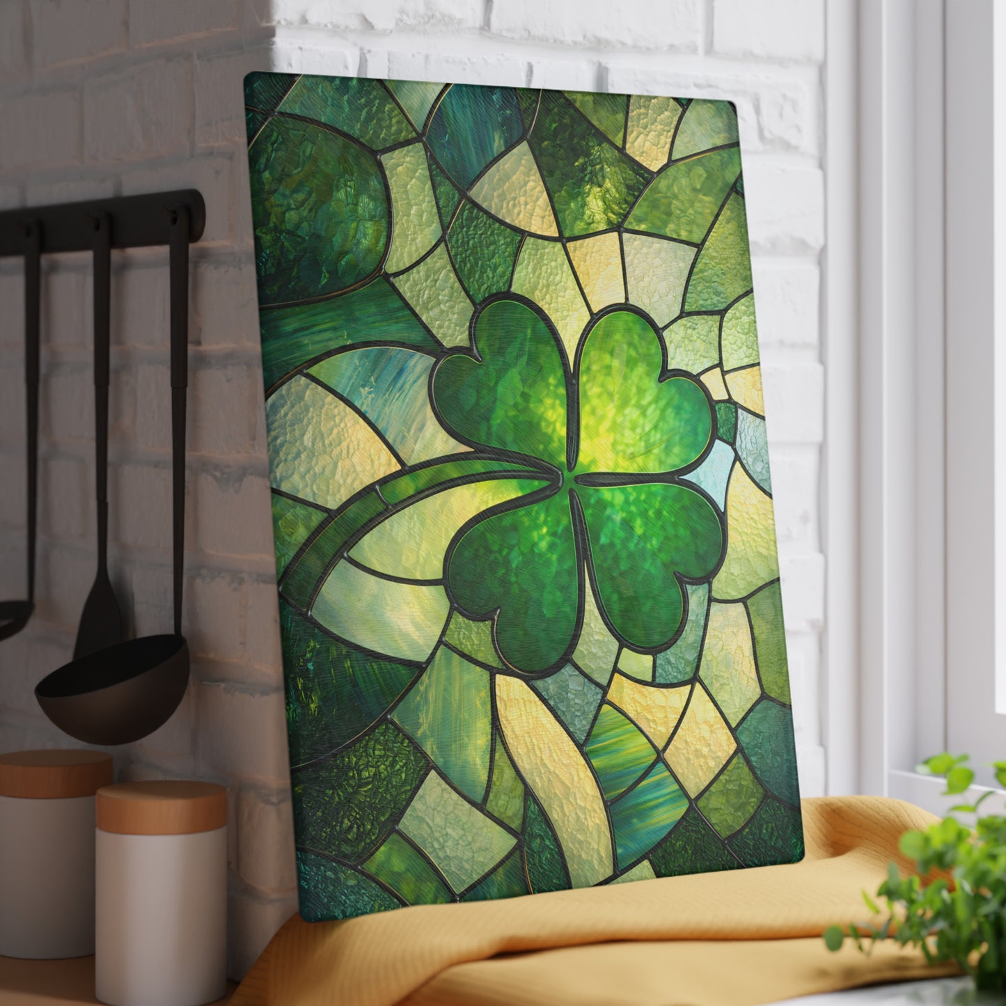 Emerald Valley Rainbow Glass Cutting Board – St. Patrick’s Day Kitchen Décor