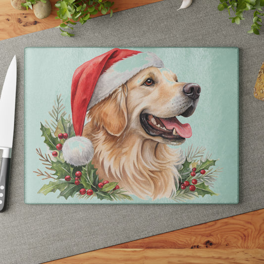 🐾🎅 Golden Retriever Christmas Cutting Board – Festive Holiday Cheer for Dog Lovers 🎄🐶