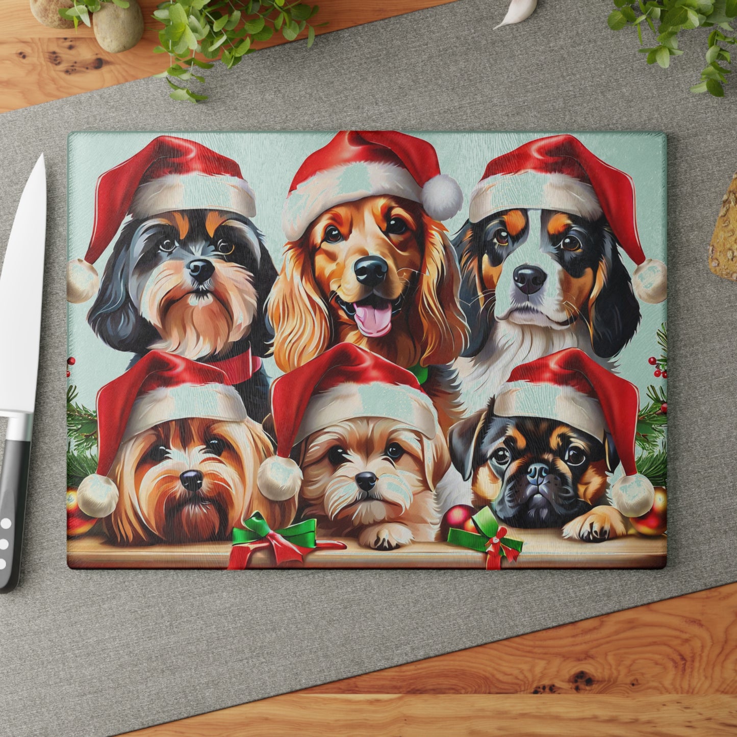 🎄🐾 Christmas Dogs Cutting Board – Festive Cheer for Your Holiday Kitchen 🎅
