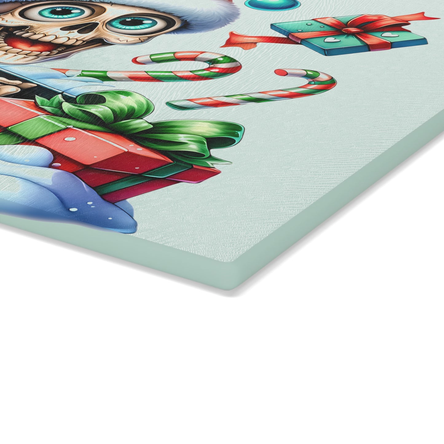 🎄💀 Skeleton Santa Cutting Board – A Spooky Splash of Holiday Cheer for Your Kitchen