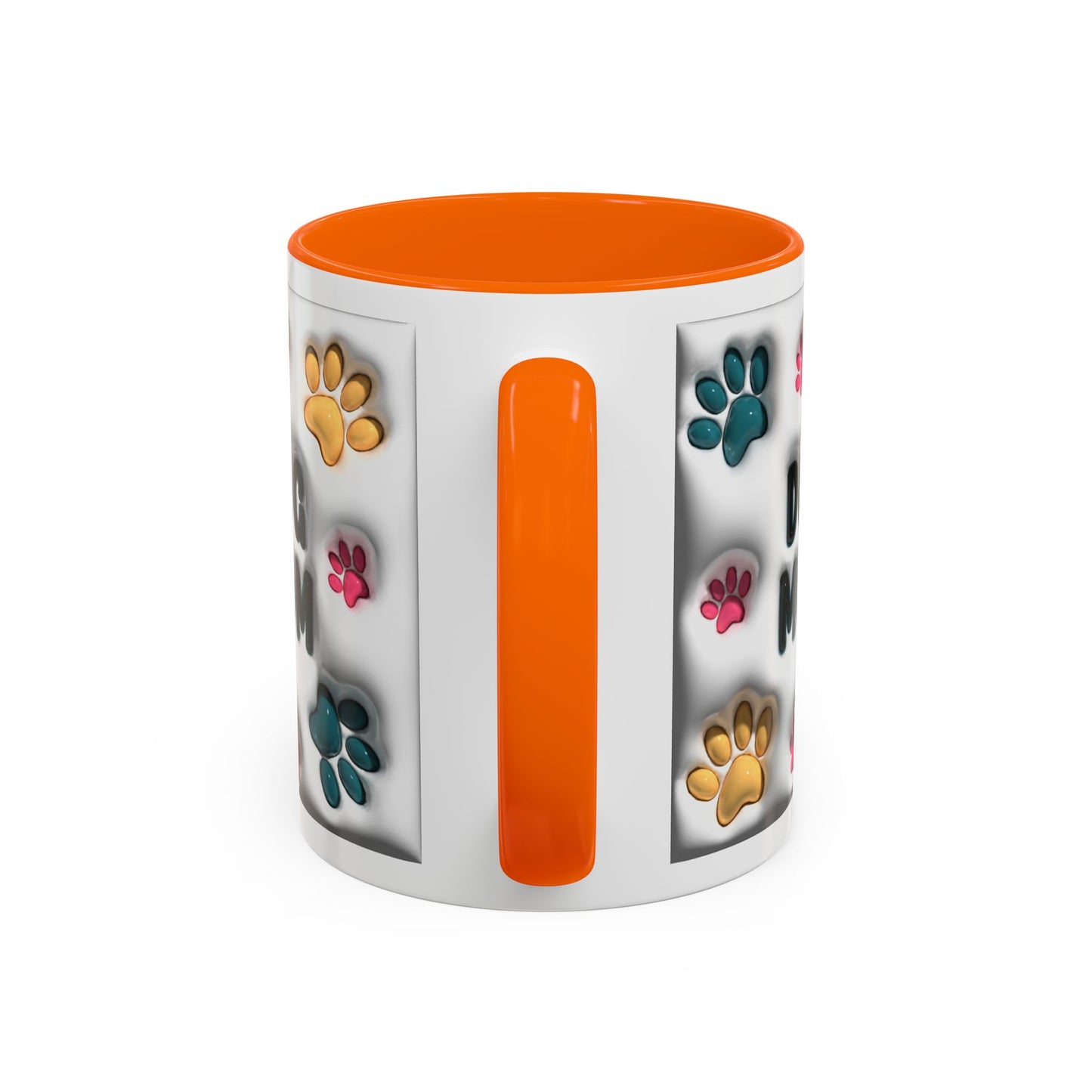 Dog Mom Accent Mug – Colorful Paw Print Cup for Proud Pet Parents