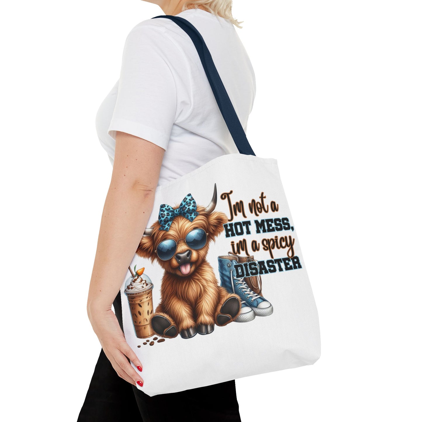 Bolsa de tela Highland Cow: «No soy un desastre picante, soy un desastre picante».