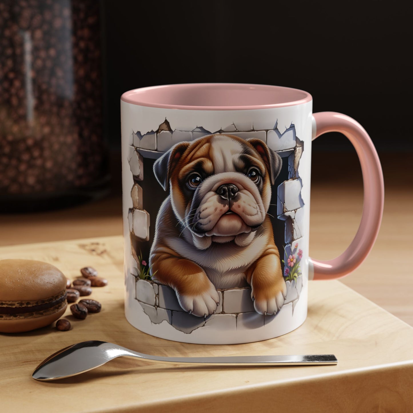 🐶☕ English Bulldog Puppy Accent Mug – Adorable Breakthrough Pup Design ✨rs (11/15oz)