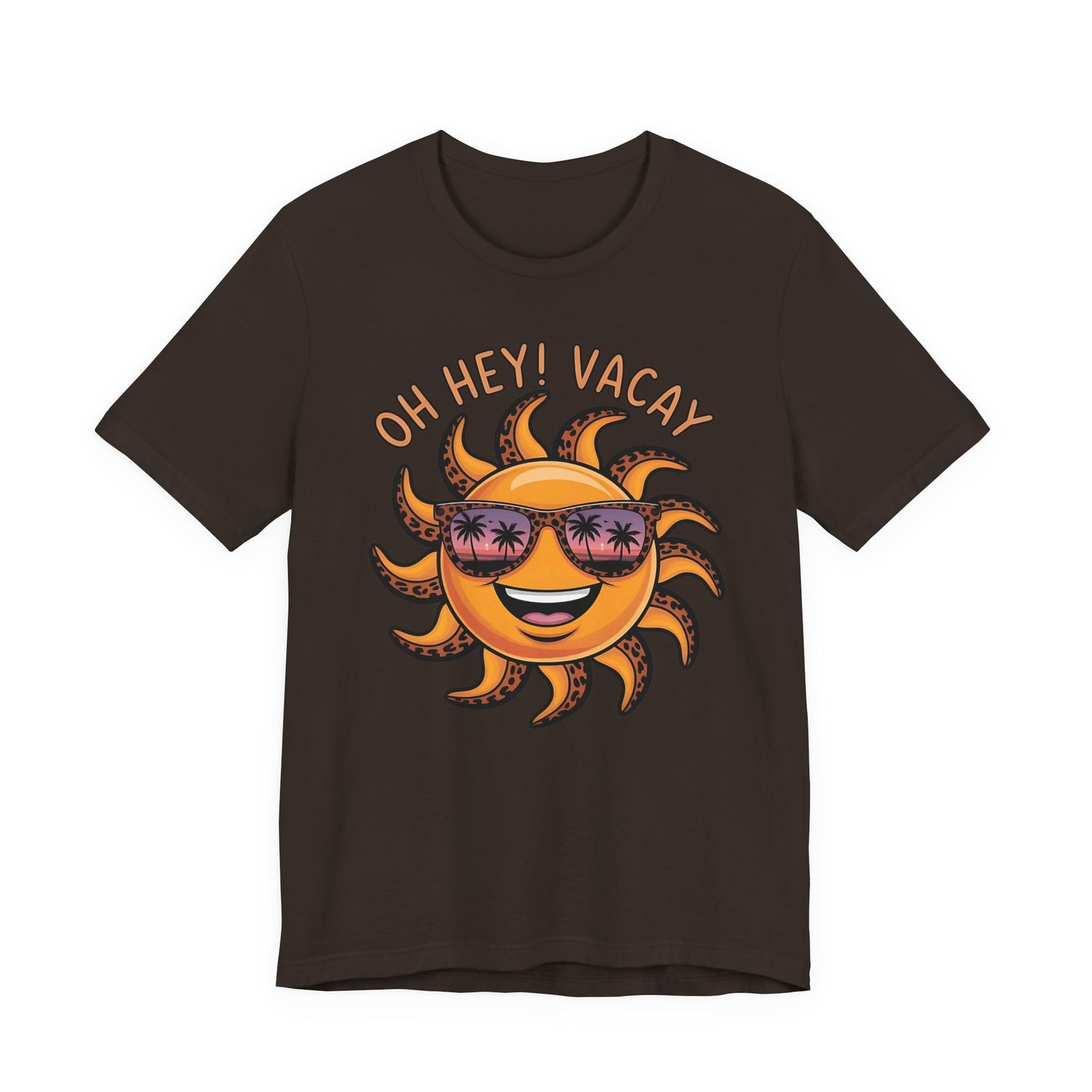 ☀️ ¡Hola! Camiseta de vacaciones – Sol sonriente con gafas de sol | Camiseta gráfica de verano para mujer