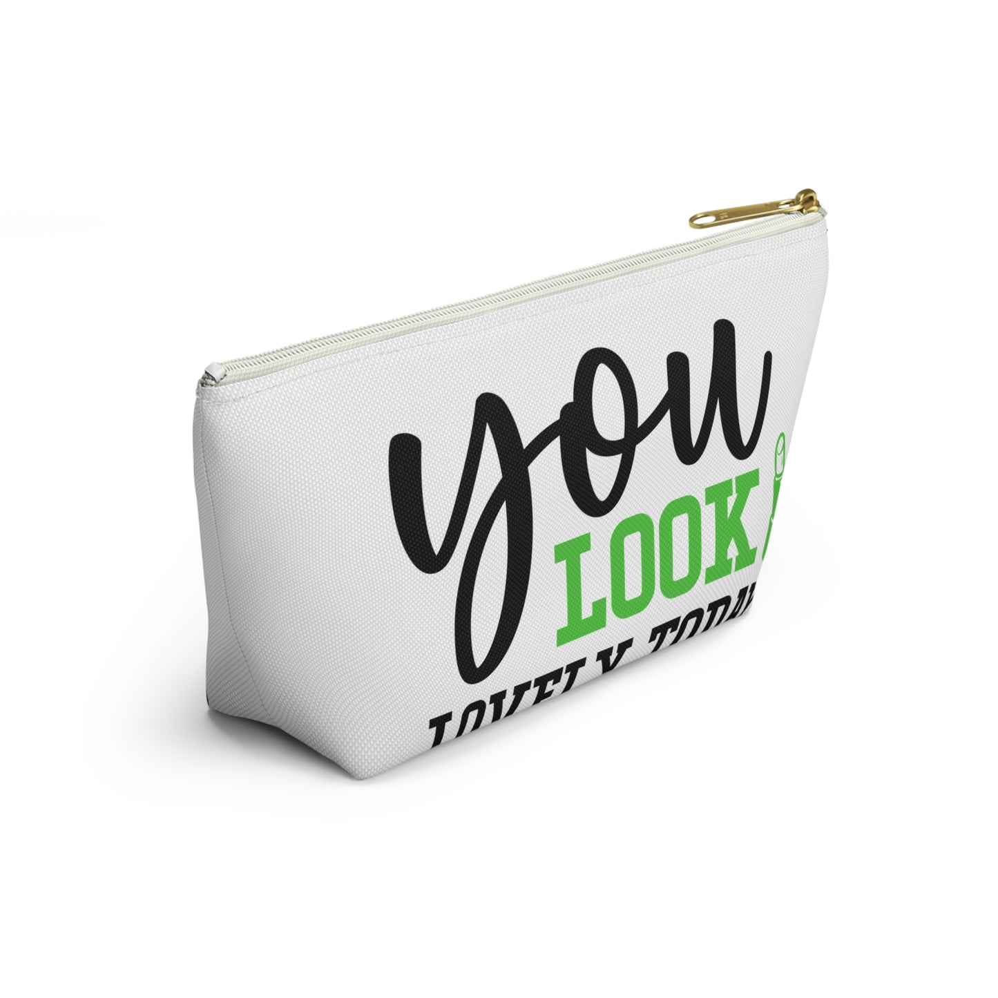 Accessory Pouch – "You Look Lovely Today" Green Makeup Bag