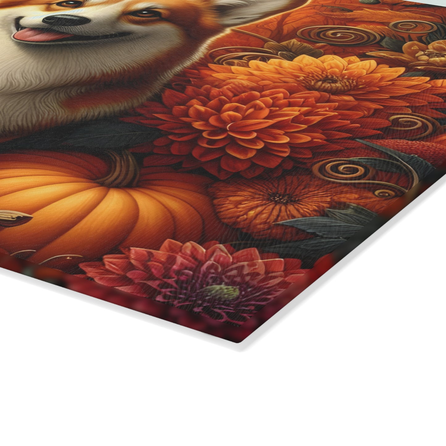 🍂🐾 Autumn Corgi Cutting Board – Cozy Fall Vibes for Your Kitchen 🎃