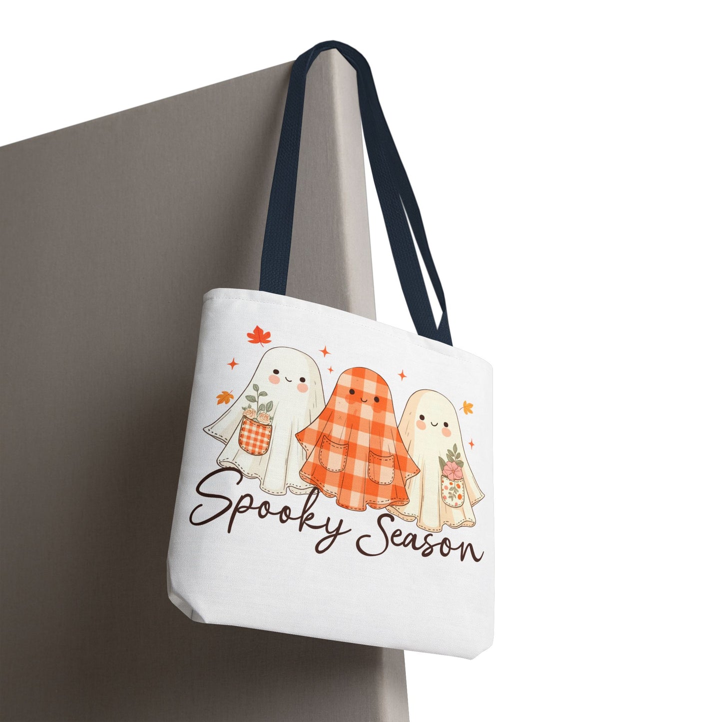 👻 Spooky Season Ghost Friends Tote Bag – Cozy Fall Vibes with a Cute Twist 🍂👜