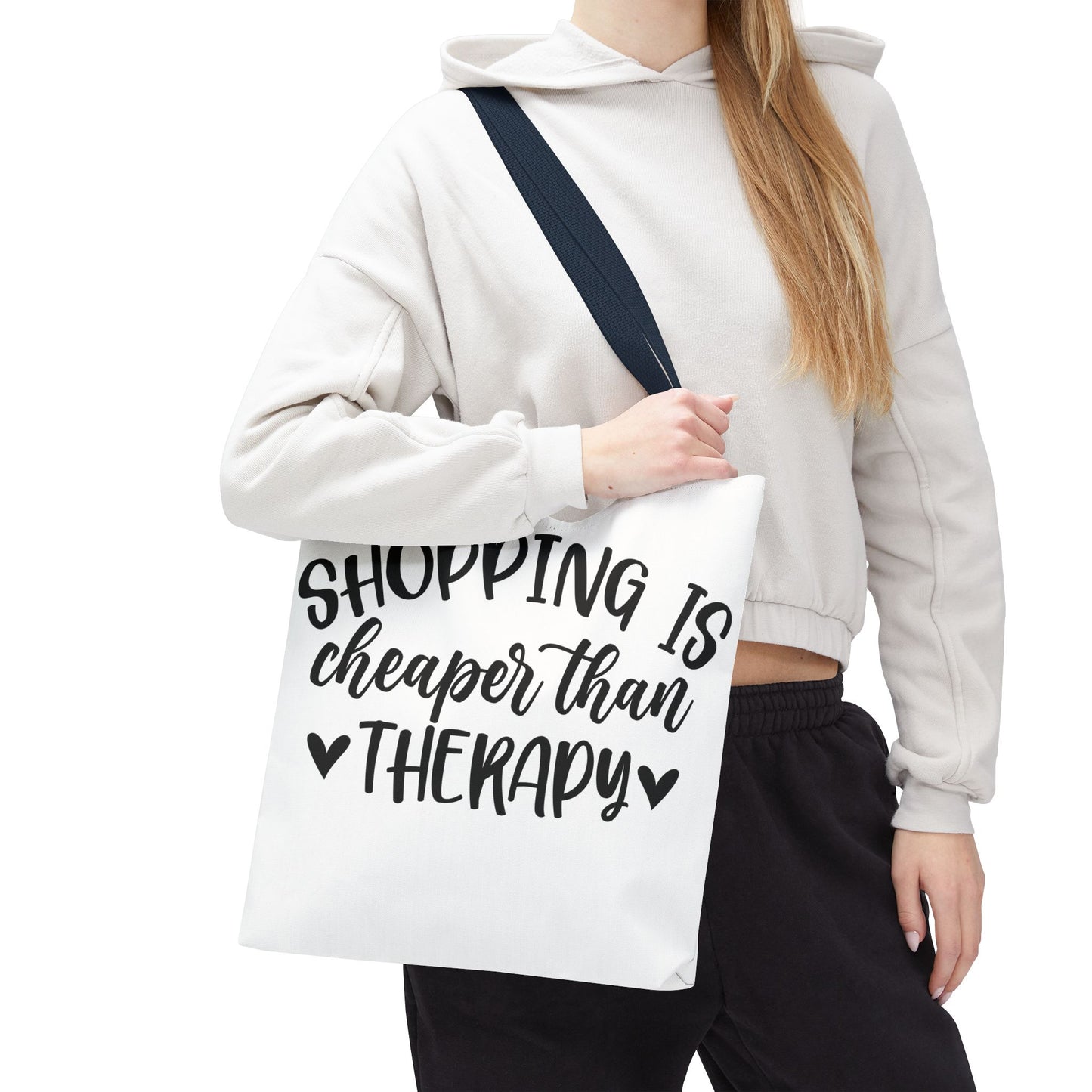 🛍️ Shopping Is Cheaper Than Therapy Tote Bag – Fun & Stylish Everyday Carry ❤️