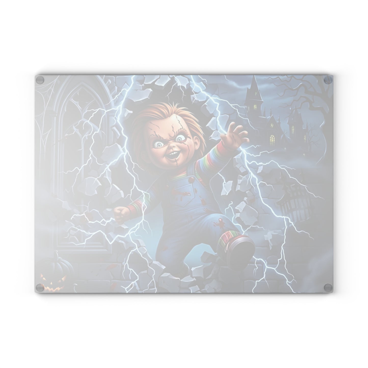 ⚡ Creepy Doll Breakthrough Cutting Board – Electric Halloween Mayhem with Haunted Gothic Vibes 💀🎃
