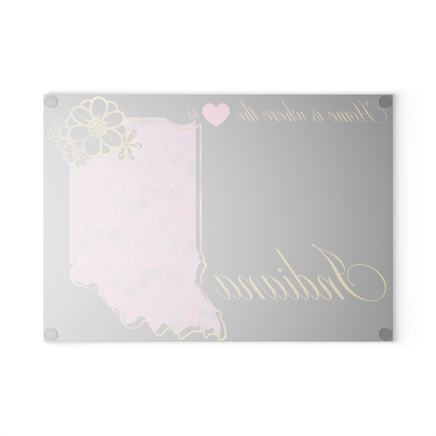 💗 Indiana State Cutting Board – Blushing Florals & Heartfelt Charm