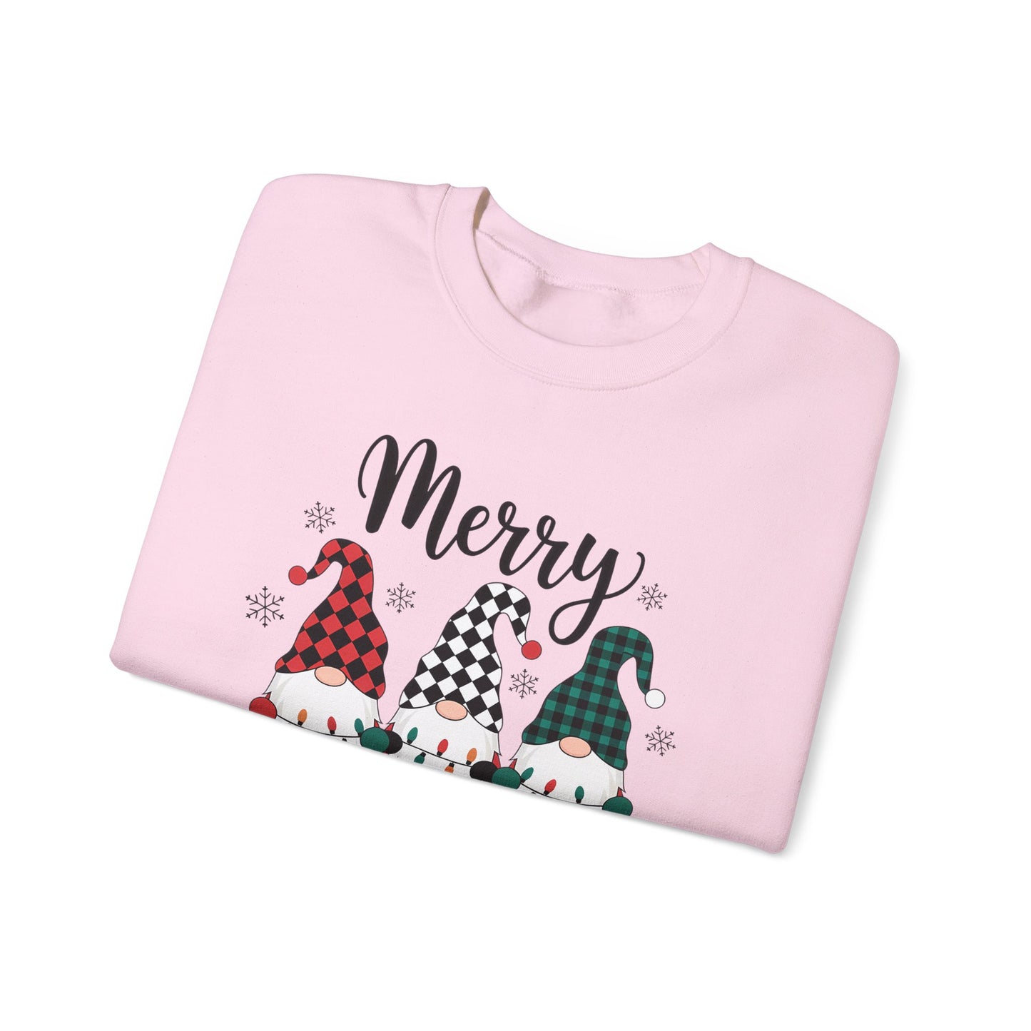 🎅✨ Merry Gnome Lights Sweatshirt – Whimsical Scandinavian Holiday Charm