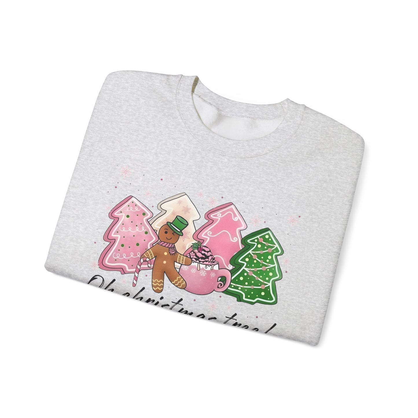 🎄🍪 Oh Christmas Tree! Gingerbread & Cocoa Crewneck – Sweet Holiday Cookie Lover Gift