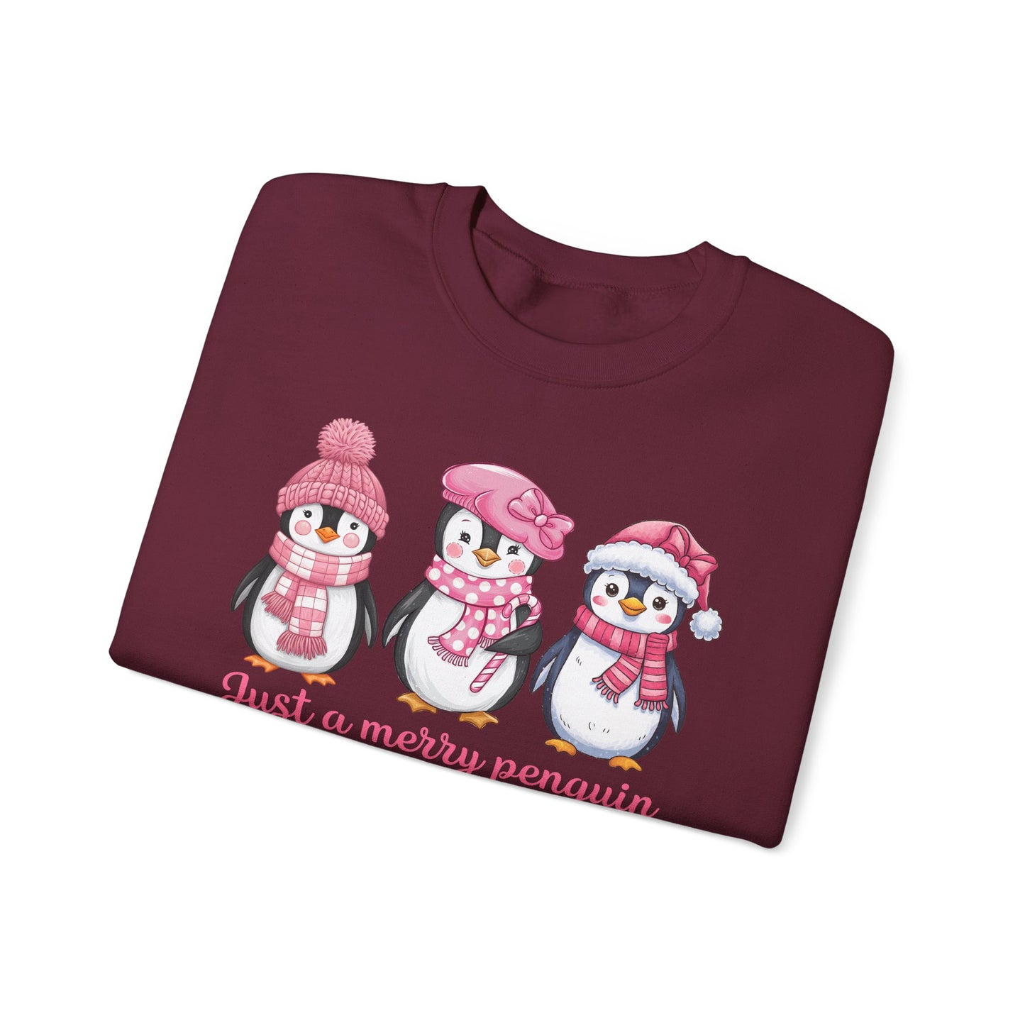 🐧✨ Just a Merry Penguin Sweatshirt – Cute Winter Friends in Pink ❄️💖