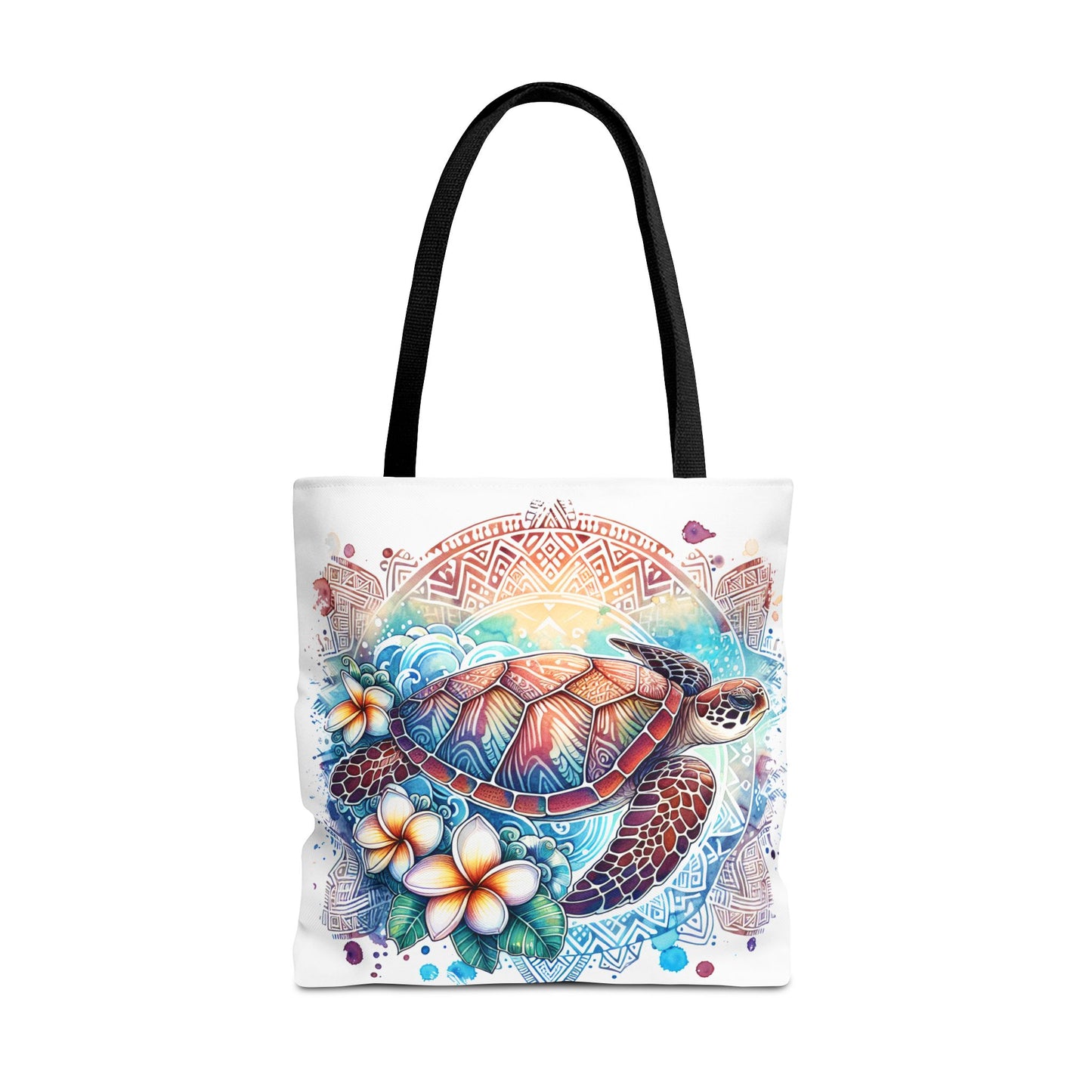 🐢 Vibrant Tribal Sea Turtle Tote Bag – Ocean Beauty Meets Island Vibes 🌊👜