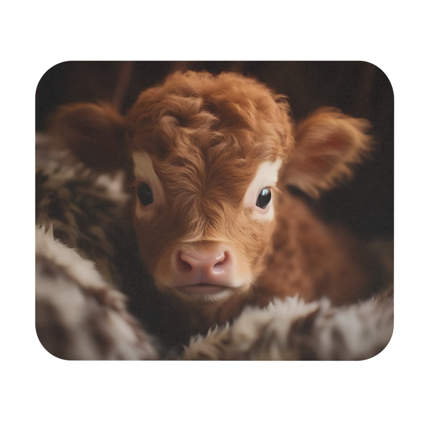 🖱️🐮 Highland Calf Mouse Pad – Cozy Farm Charm for Your Desk