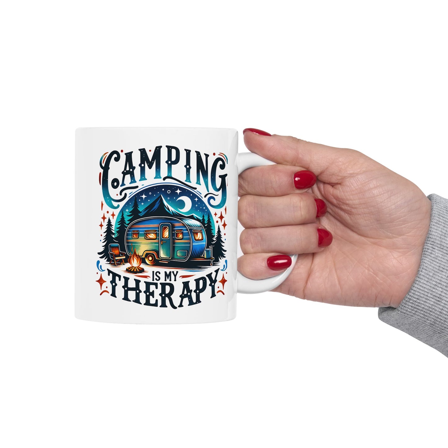 🏕️ Camping Is My Therapy – Travel Mug for Outdoor Lovers 🌲