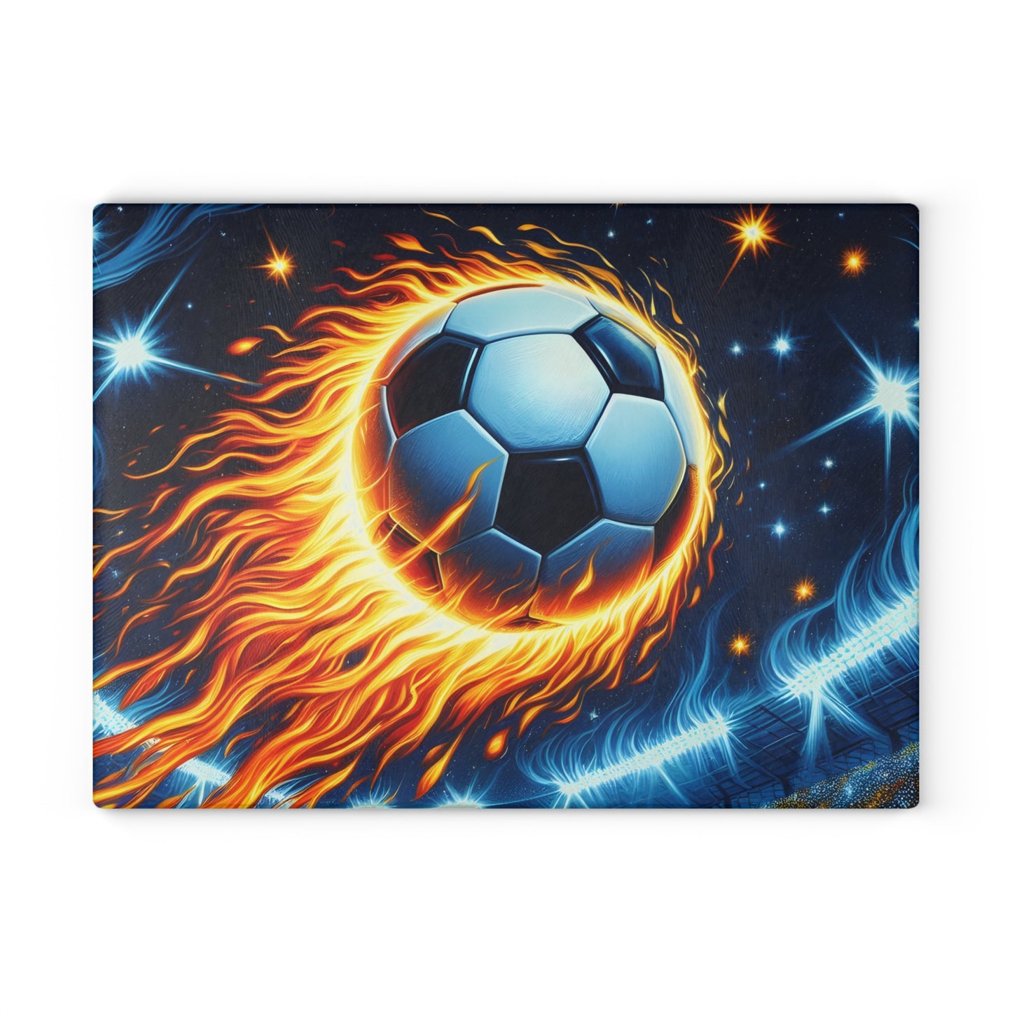 ⚽ Fiery Soccer Ball Cutting Board – Game Day Heat for Your Kitchen 🔥