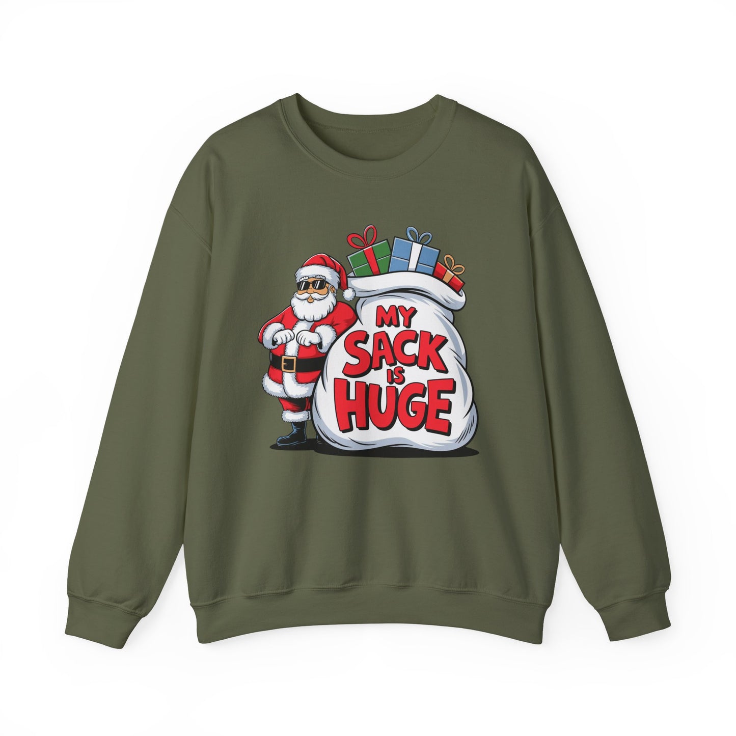 🎅😂 My Sack Is Huge Sweatshirt – Funny Santa Christmas Pullover for Men