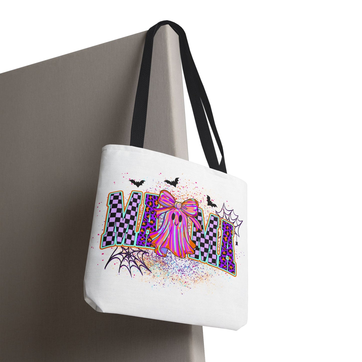 🎃 Colorful Mama Ghost Halloween Tote Bag – Spooky Fun with a Pop of Color 👻👜