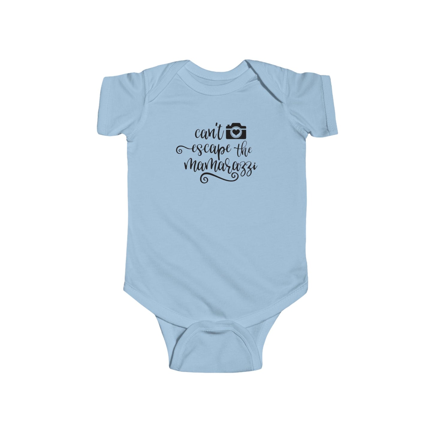Can't Escape the Mamarazzi Baby Onesie – Camera & Heart Design
