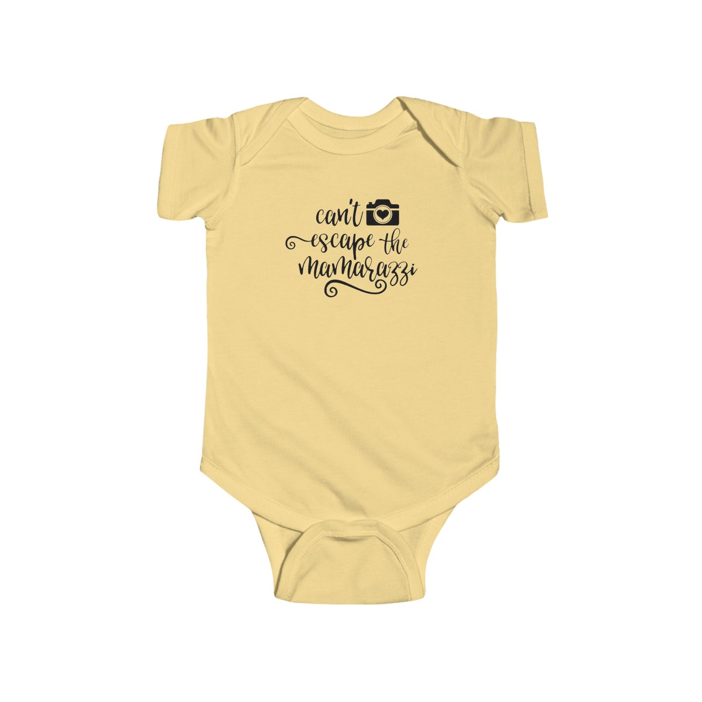 Can't Escape the Mamarazzi Baby Onesie – Camera & Heart Design