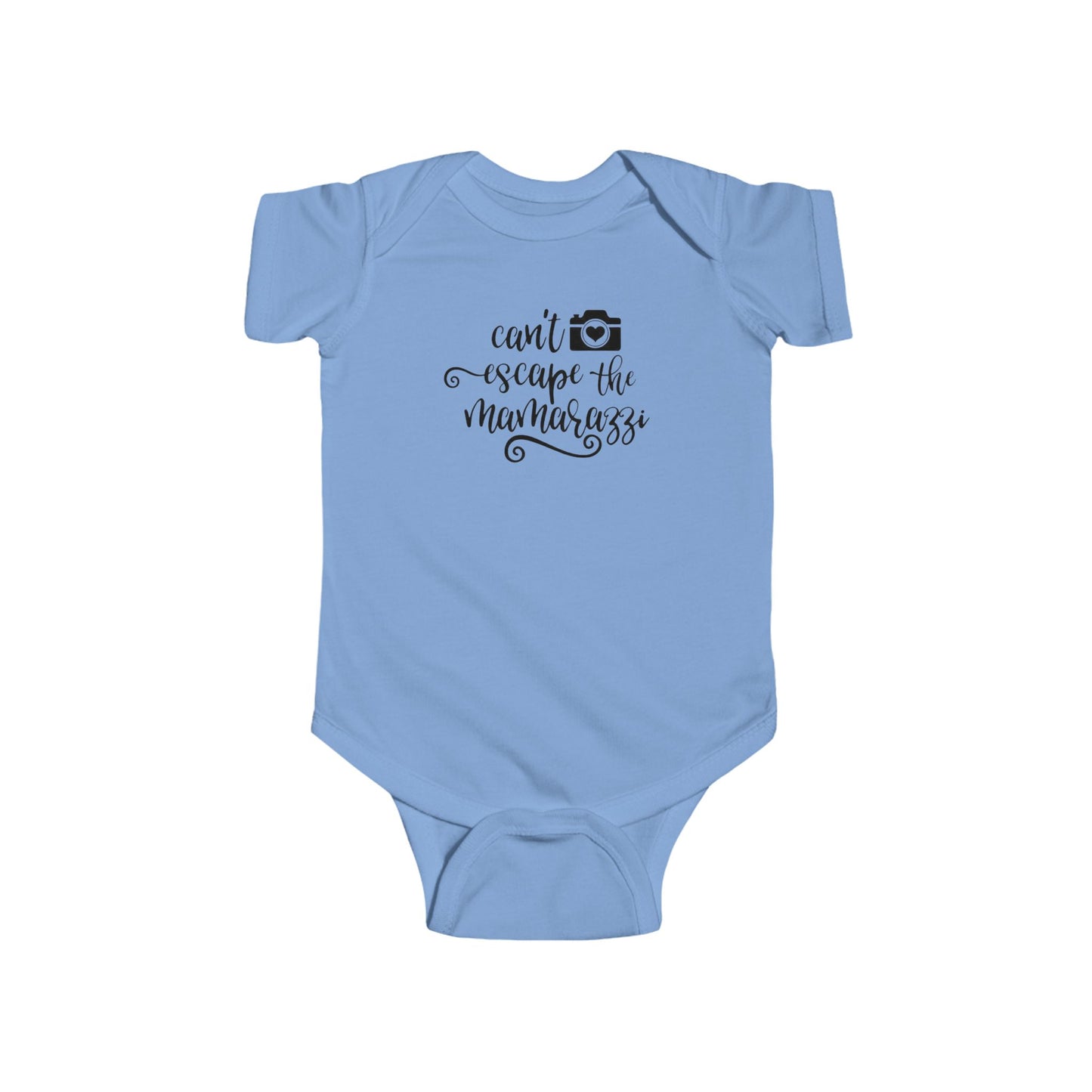 Can't Escape the Mamarazzi Baby Onesie – Camera & Heart Design