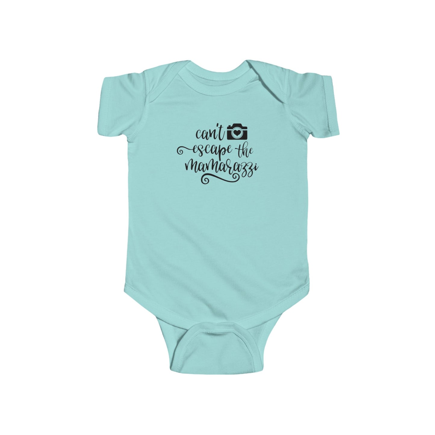 Can't Escape the Mamarazzi Baby Onesie – Camera & Heart Design