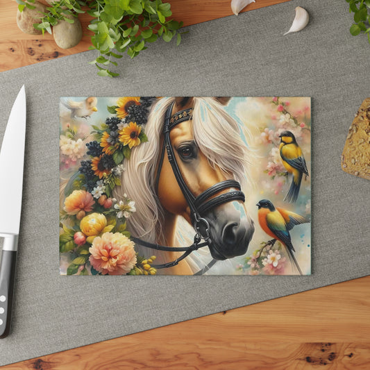 Tabla de cortar de caballo Tabla de cortar de vidrio templado Tabla de cortar de charcutería Tabla de cortar Regalo de inauguración de la casa Tabla de cortar personalizada