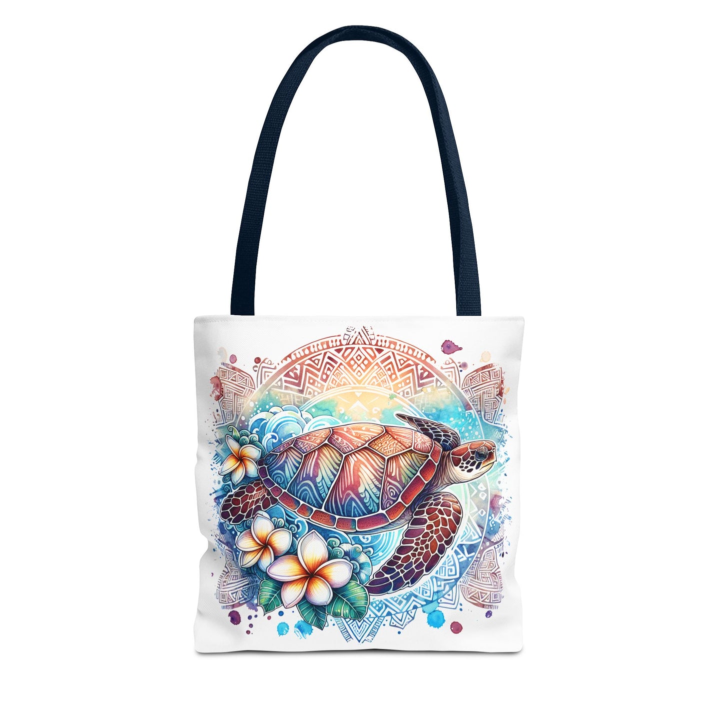 🐢 Vibrant Tribal Sea Turtle Tote Bag – Ocean Beauty Meets Island Vibes 🌊👜